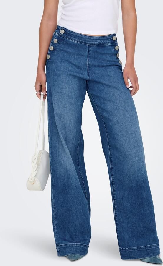 Only High-waist jeans ONLMADISON HW BUTTON WIDE DNM GEN769NOOS - Foto 6