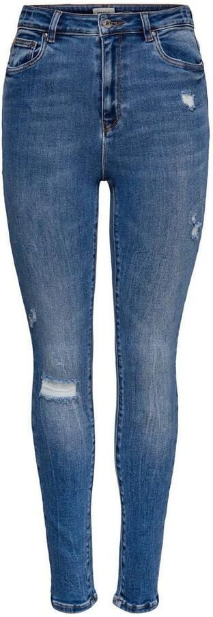 Only Blauwe effen damesjeans met rits- en knoopsluiting Blue Dames - Foto 6