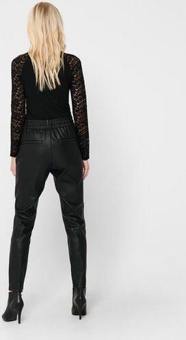 Only Straight leg broek van kunstleer met elastische band model 'POPTRASH' - Foto 6