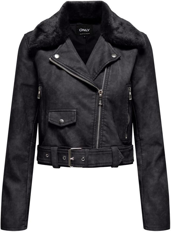 Only Imitatieleren jack ONLMACY WASHED BIKER CC OTW