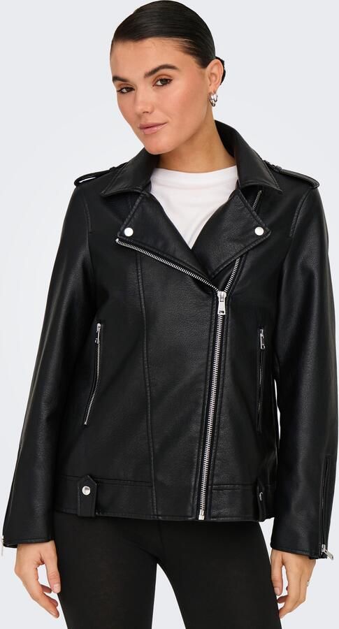 Only Imitatieleren jack ONLMILLE FAUX LEATHER JACKET OTW - Foto 7