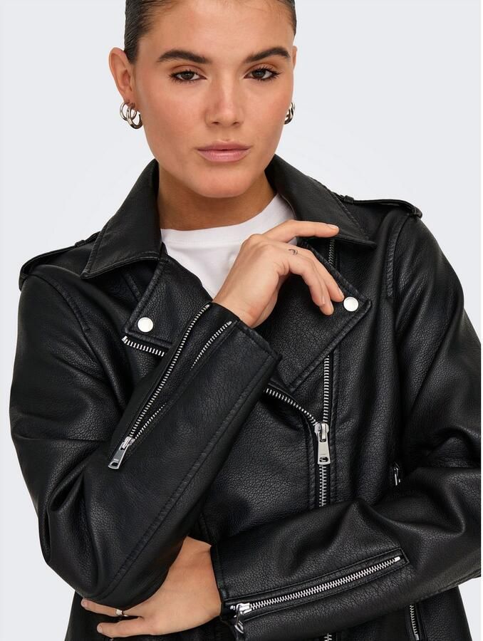 Only Imitatieleren jack ONLMILLE FAUX LEATHER JACKET OTW - Foto 2