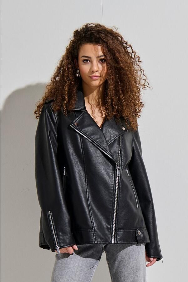 Only Imitatieleren jack ONLMILLE FAUX LEATHER JACKET OTW - Foto 6