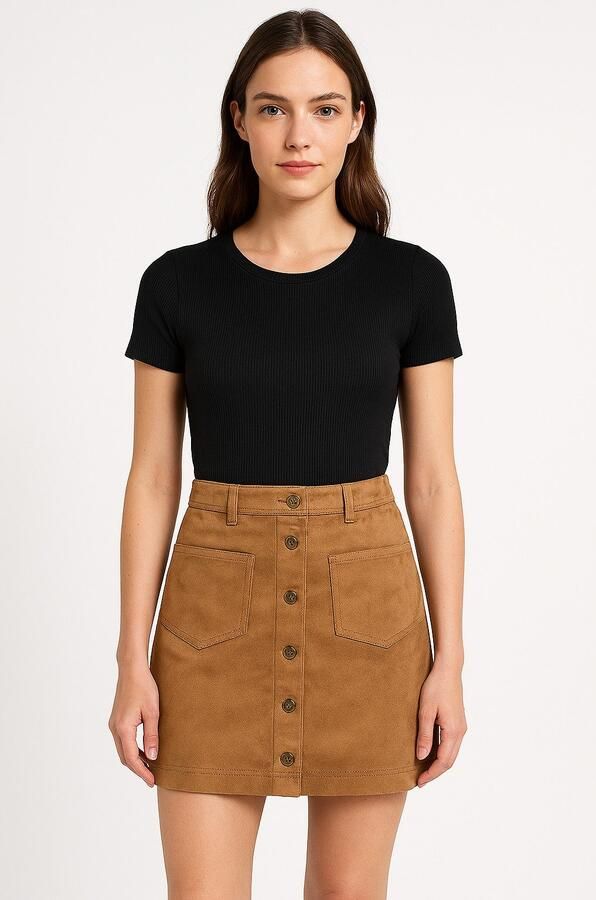 Only Imitatieleren rok ONLGISELLE FAUX SUEDE SKIRT OTW ZL - Foto 2