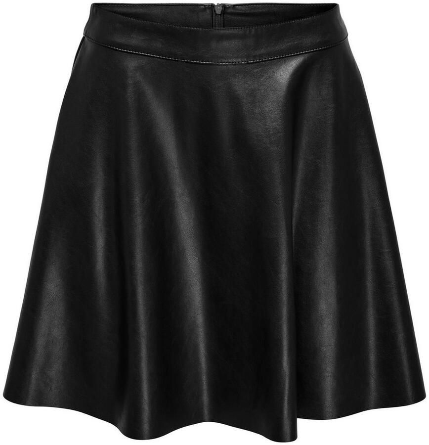 Only Imitatieleren rok ONLUNA FAUX LEATHER FLARED SKIRT OTW