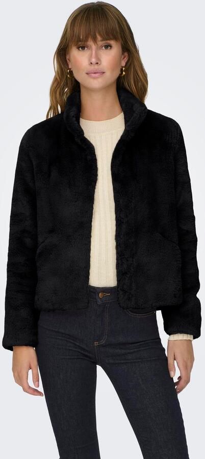 Only Regular fit jack van imitatiebont met opstaande kraag model 'NEWVIDA' - Foto 3