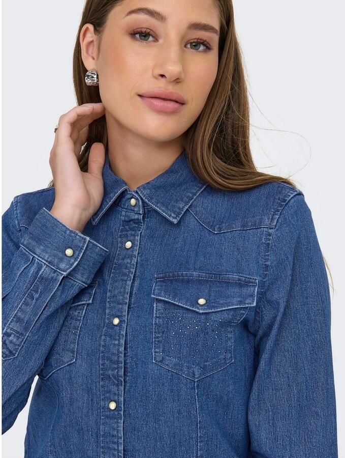 Only Jeans blouse ONLSASIA L S RHINESTONE DNM SHIRT AKM - Foto 2