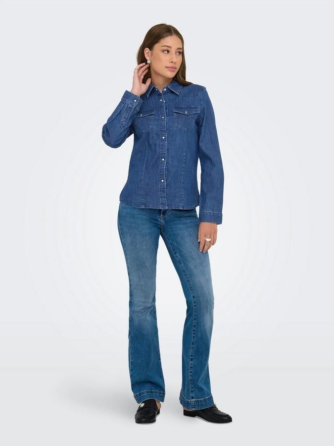 Only Jeans blouse ONLSASIA L S RHINESTONE DNM SHIRT AKM - Foto 4