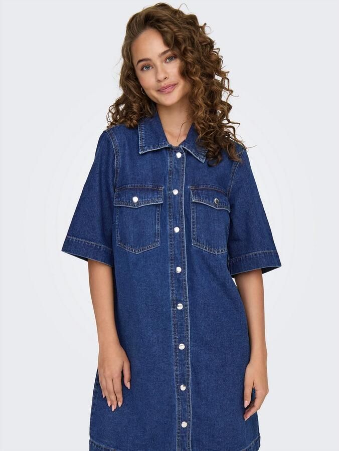 Only Jeans jurk ONLBELLE S S BUTTON DRESS DNM GUA NOOS - Foto 3
