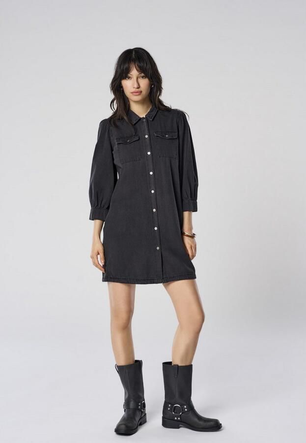 ONLY spijkerjurk ONLFELICA-GLOBA washed zwart - Foto 6