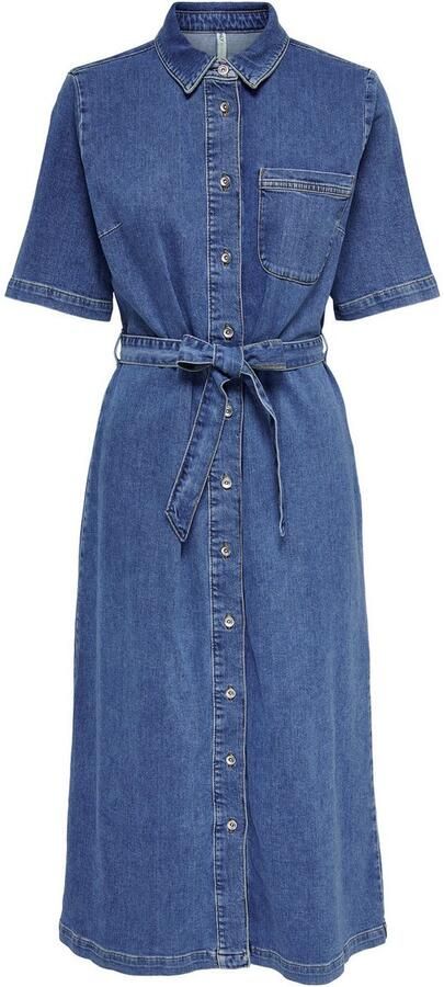 ONLY spijker blousejurk ONLLANA met ceintuur medium blue denim - Foto 6