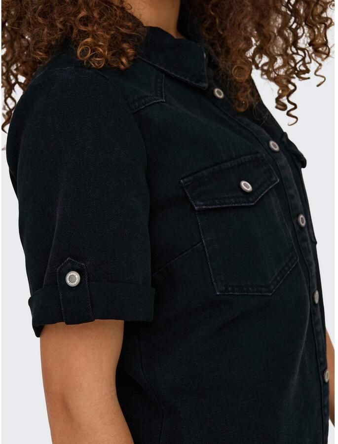 Only Jeans jurk ONLLISA – Denimjurk met knoopsluiting en borstzakken modieus denim regular fit katoenmix overhemdkraag
