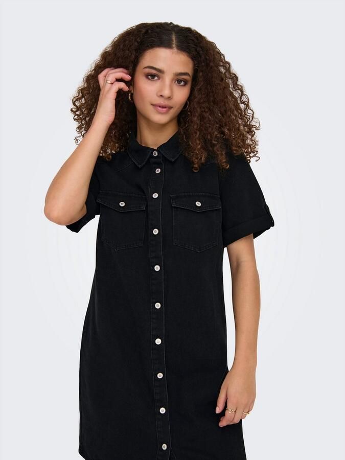 Only Jeans jurk ONLLISA – Denimjurk met knoopsluiting en borstzakken modieus denim regular fit katoenmix overhemdkraag - Foto 5