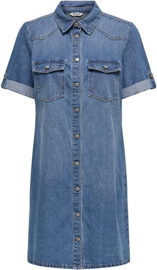 Only Jeans jurk ONLLISA – Denimjurk met knoopsluiting en borstzakken modieus denim regular fit katoenmix overhemdkraag - Foto 5