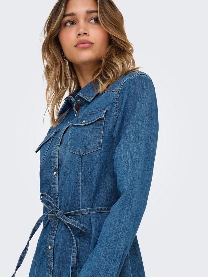 Only Jeans jurk ONLSASIA L S STRETCH DNM DRESS AKM - Foto 3