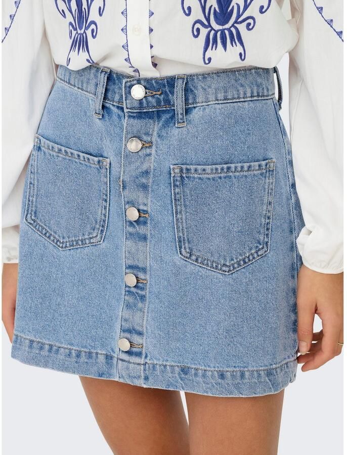 Only Nauwsluitende jeansrok met knoopsluiting model 'AMAZING' - Foto 4