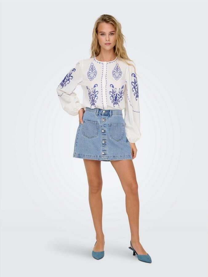 Only Nauwsluitende jeansrok met knoopsluiting model 'AMAZING' - Foto 5