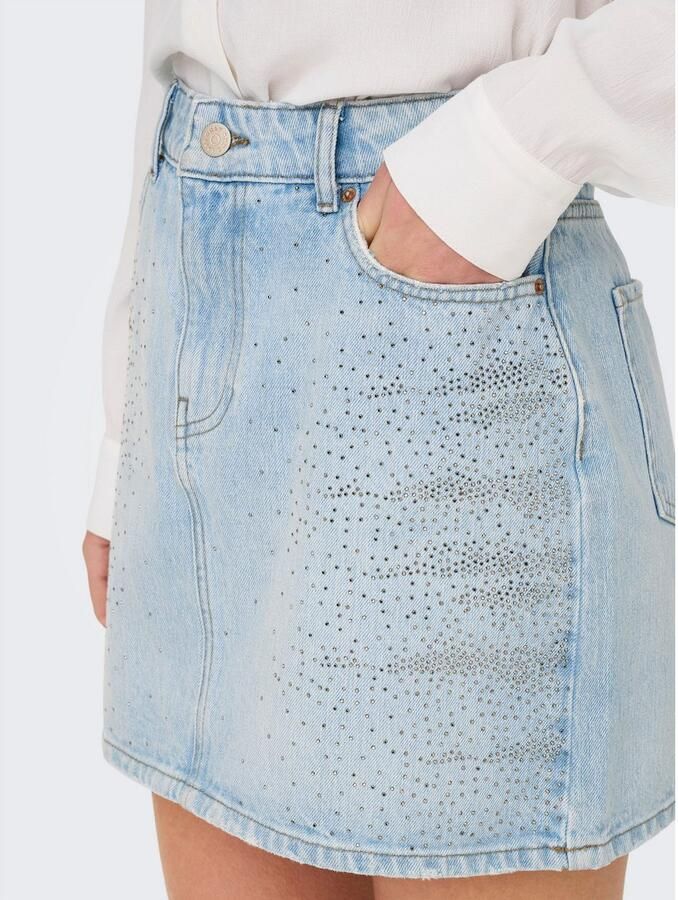 Only Jeans rok ONLSTELLA RHINESTONE SHORT SKIRT DNM AZG - Foto 3