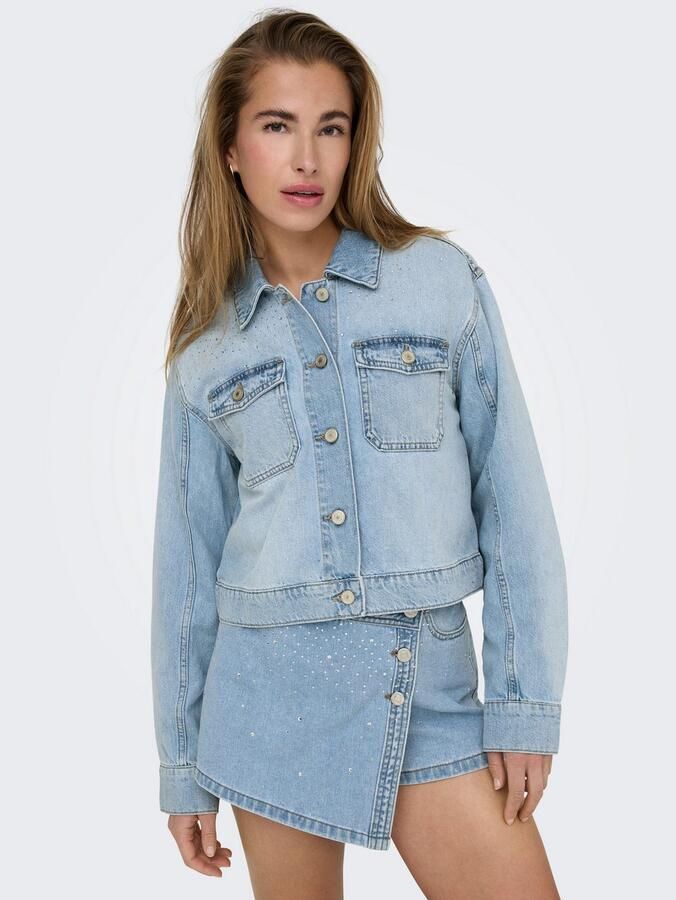 Only Jeansjack ONLLUMI LS RHINESTONE JACKET DNM PIM - Foto 2