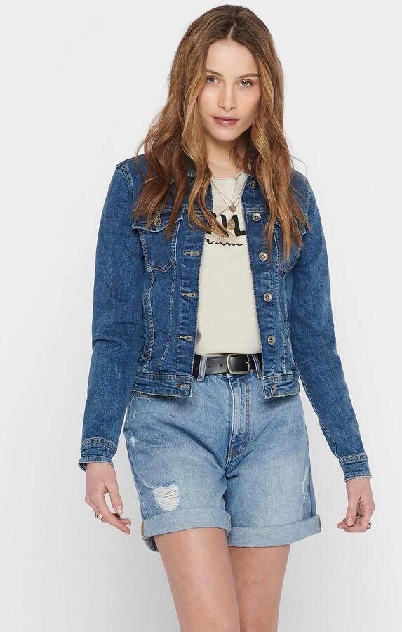 Only Jeansjack ONLTIA DNM JACKET MB BEX02 NOOS in lichte used-wassing met stretch - Foto 9