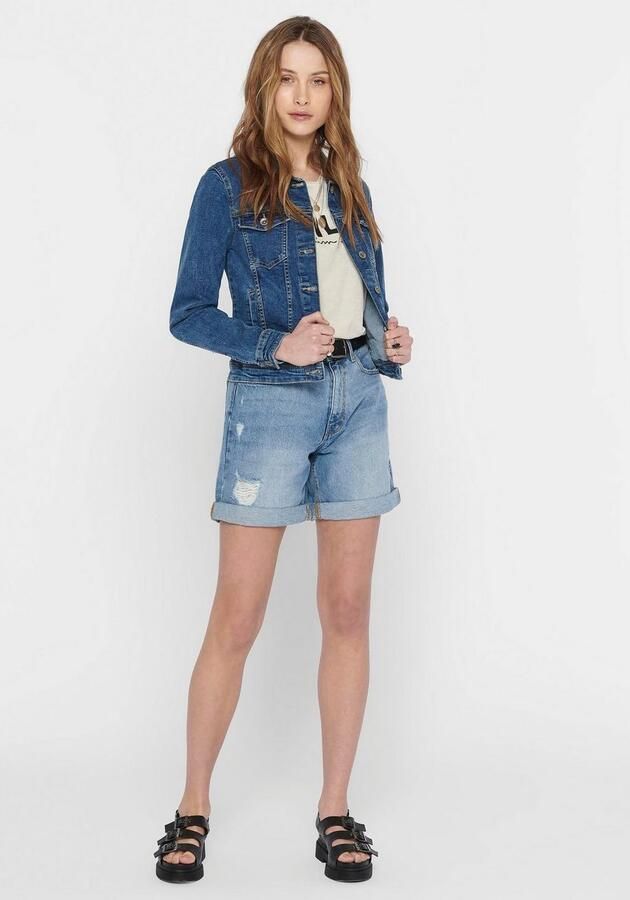 Only Jeansjack ONLTIA DNM JACKET MB BEX02 NOOS in lichte used-wassing met stretch - Foto 7