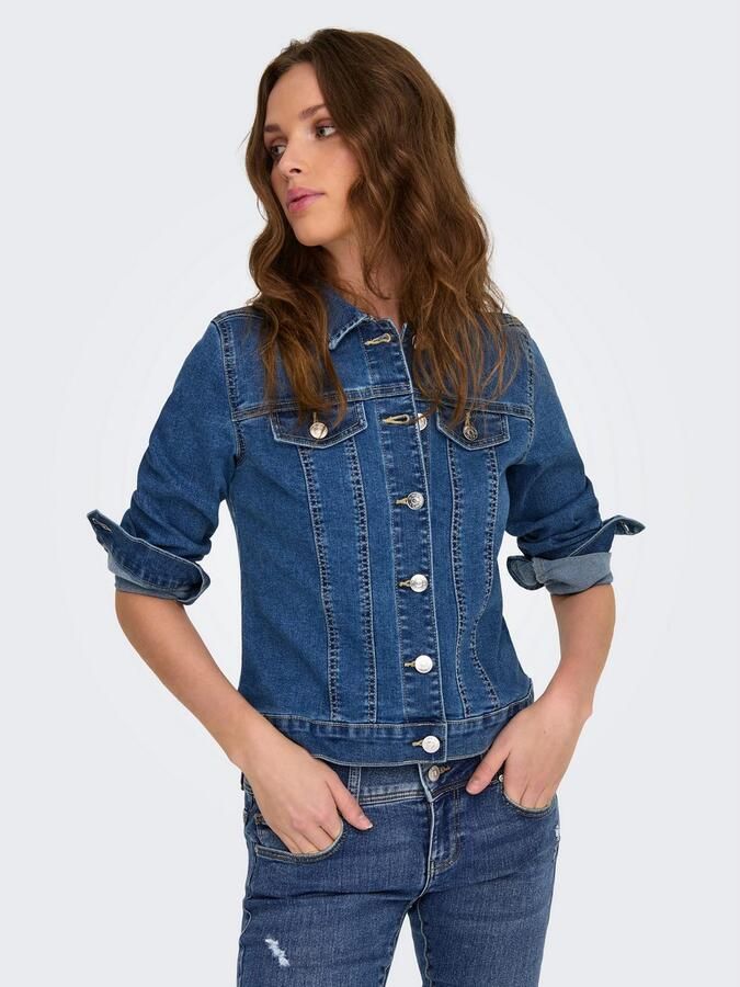 Only Jeansjack ONLWONDER – Spijkerjack in korte vorm met stretch figuuraccentuerend casual denim katoenmix borstzakken - Foto 4