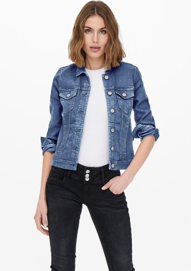 Only Jeansjack ONLWONDER – Spijkerjack met deelnaad en stretch zeer figuuraccentuerend casual denim katoenmix borstzakken - Foto 6