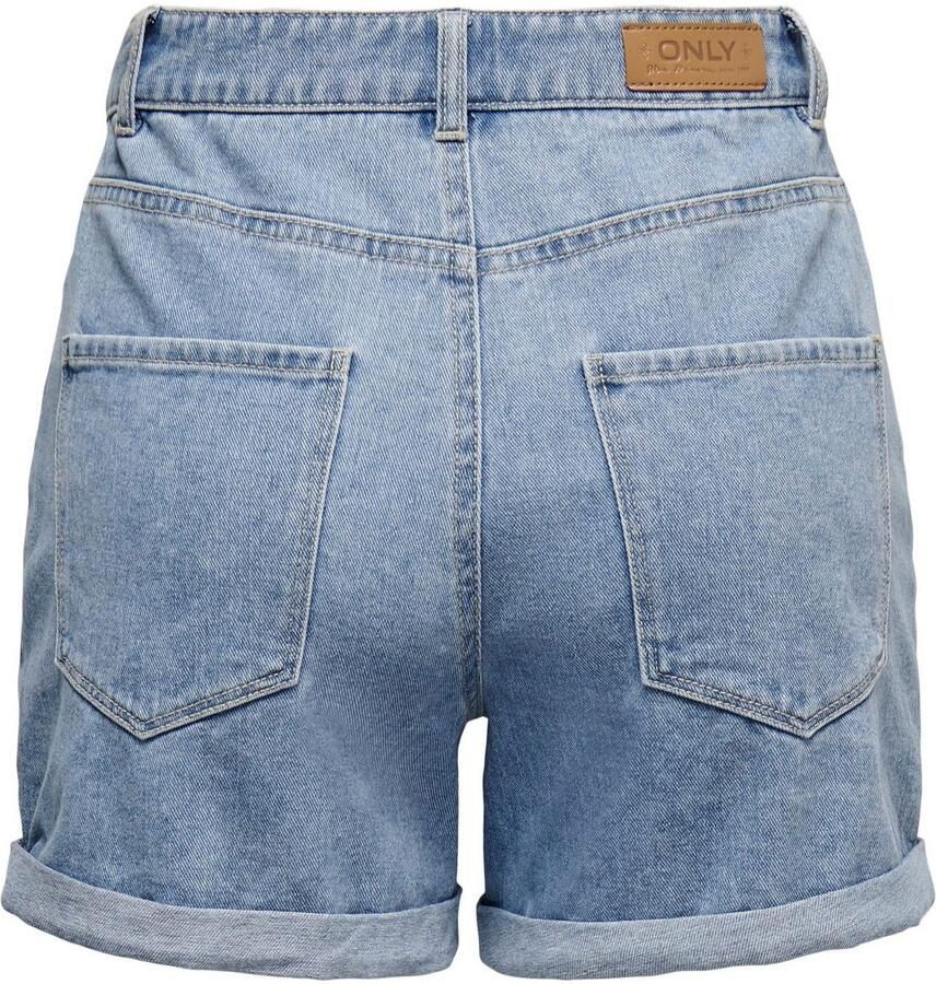 Only Jeansshort ONLVEGA – Jeansshorts met hoge band en omslag regular fit modisch denim katoen steekzakken