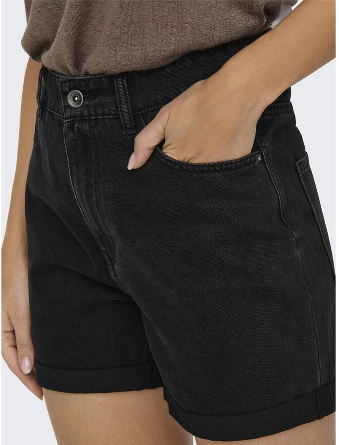 Only Jeansshort ONLVEGA – Jeansshorts met hoge band en omslag regular fit modisch denim katoen steekzakken - Foto 5