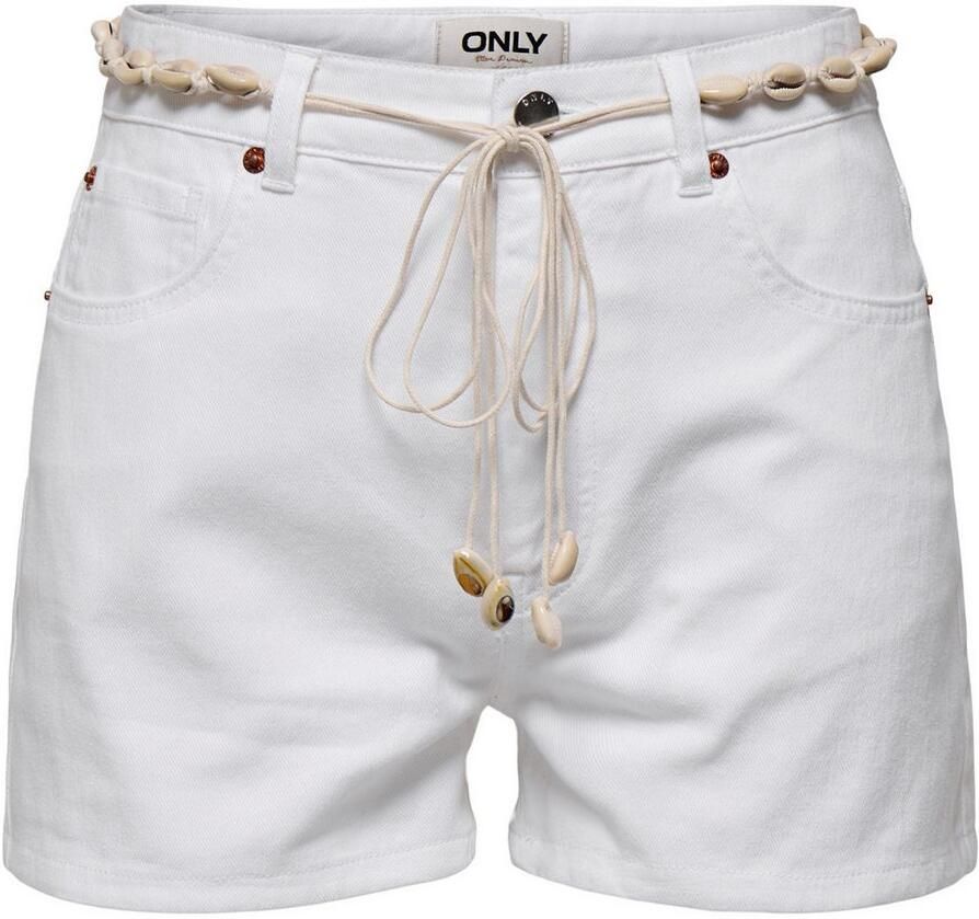 Only Jeansshort ONLZUMA HW SHELL BELT DNM SHORTS BJ met destroyed effect en rafelige zoom - Foto 4