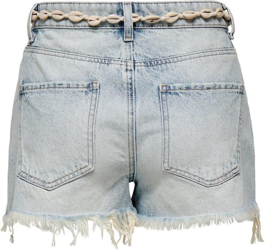 Only Jeansshort ONLZUMA HW SHELL BELT DNM SHORTS BJ met destroyed effect en rafelige zoom - Foto 2