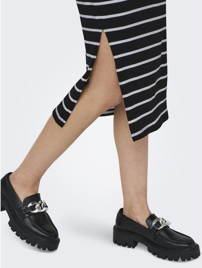 ONLY gestreepte jurk zwart wit