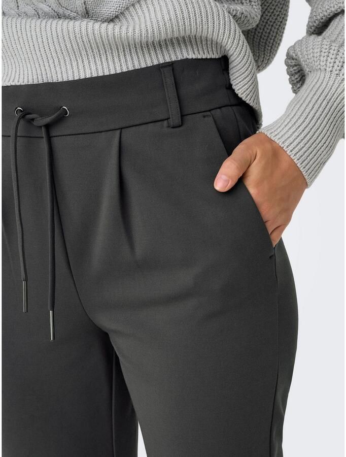 Only Slim fit bandplooibroek met tunnelkoord model 'POPTRASH LIFE EASY'