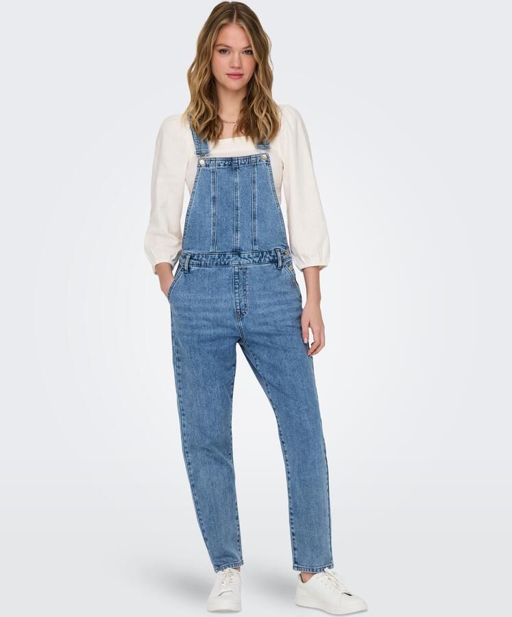 ONLY slim fit tuinbroek ONLPERCY medium blue denim - Foto 7