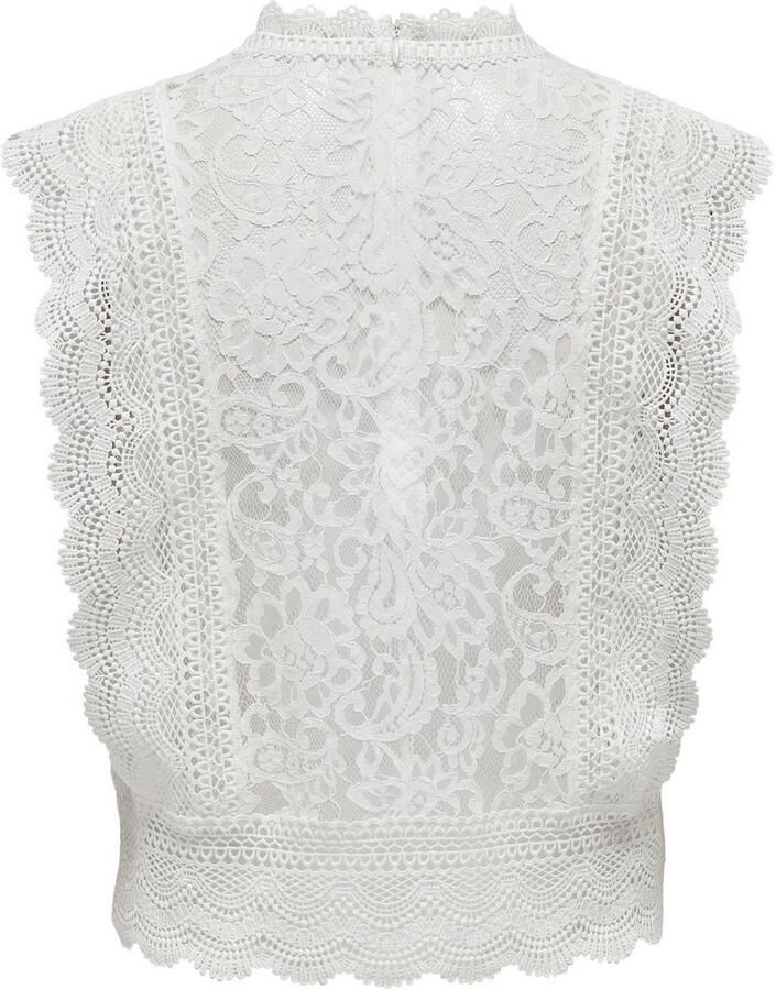 Only Kanten shirt ONLKARO – Kantentop met opstaande kraag voor elegante looks - Foto 2