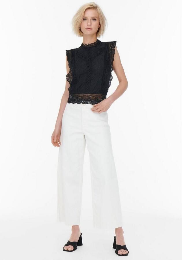 Only Kanten shirt ONLKARO – Kantentop met opstaande kraag voor elegante looks - Foto 5