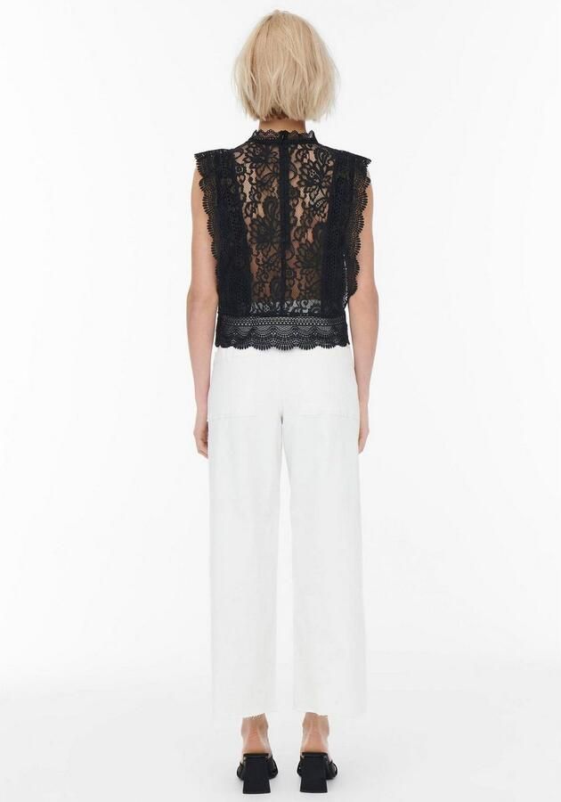 Only Kanten shirt ONLKARO – Kantentop met opstaande kraag voor elegante looks - Foto 6