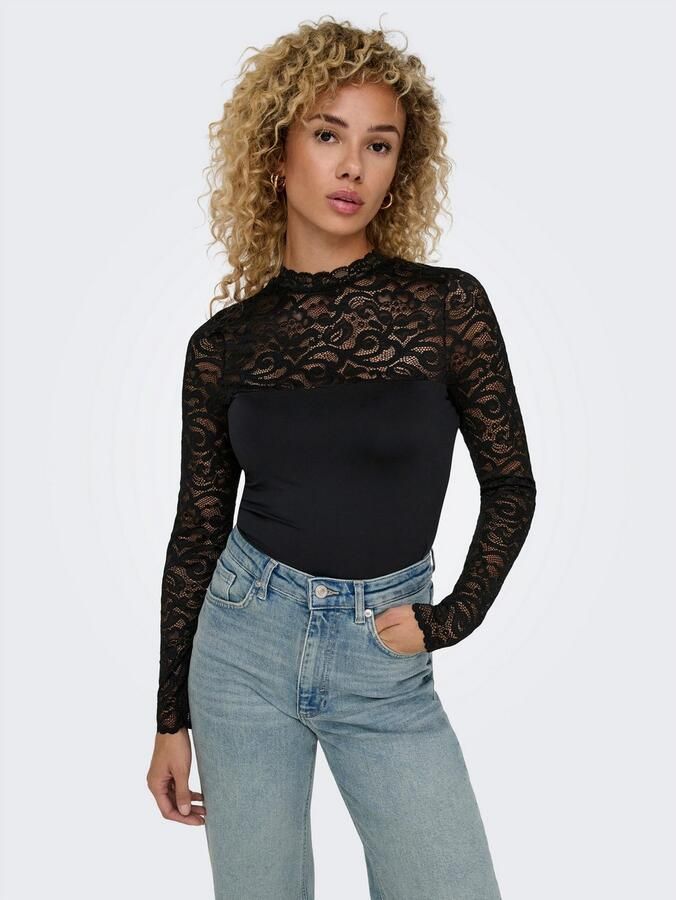 Only Kanten shirt ONLLIV L S LACE TOP ACC - Foto 3