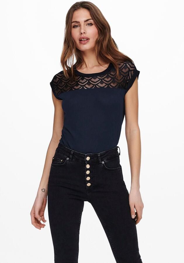 Only Kanten shirt ONLNICOLE – Kantdetails voor elegante verschijning in het dagelijks leven - Foto 7
