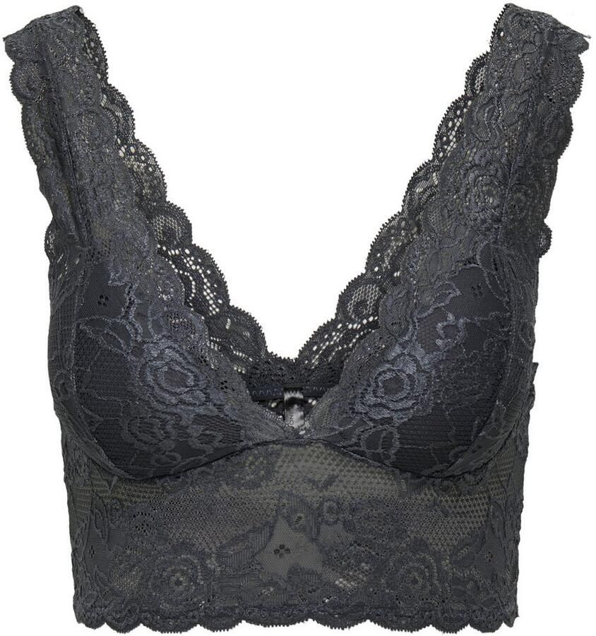 Only Kanten top ONLCHLOE – Kanten-bh met gevoerde cups en stretch regular fit vrouwelijk kant synthetische vezel v-hals - Foto 3