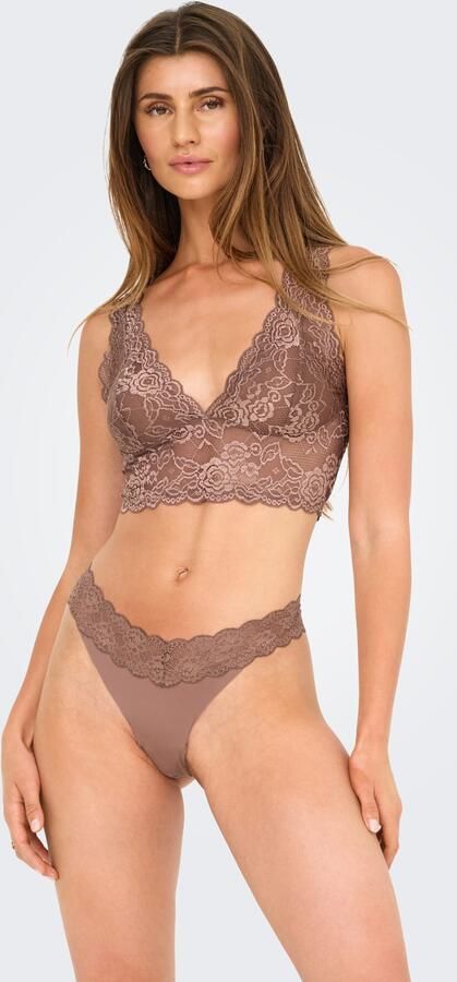 Only Kanten top ONLCHLOE – Kanten-bh met gevoerde cups en stretch regular fit vrouwelijk kant synthetische vezel v-hals - Foto 9