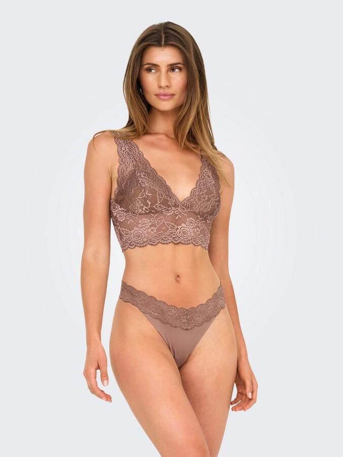 Only Kanten top ONLCHLOE – Kanten-bh met gevoerde cups en stretch regular fit vrouwelijk kant synthetische vezel v-hals - Foto 4