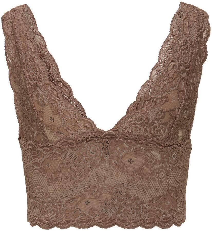 Only Kanten top ONLCHLOE – Kanten-bh met gevoerde cups en stretch regular fit vrouwelijk kant synthetische vezel v-hals - Foto 3
