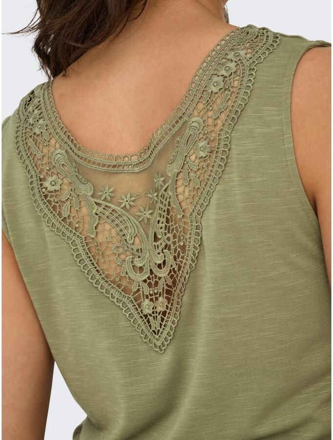 Only Kanten top ONLFREDA S L U-NECK MIX TOP BOX JRS