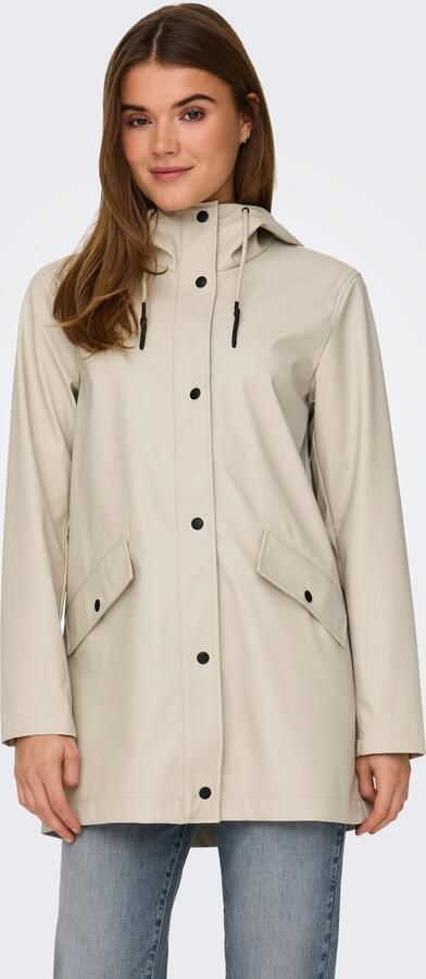 Only Regenjas Zilveren Voering Freewear Beige Dames - Foto 9
