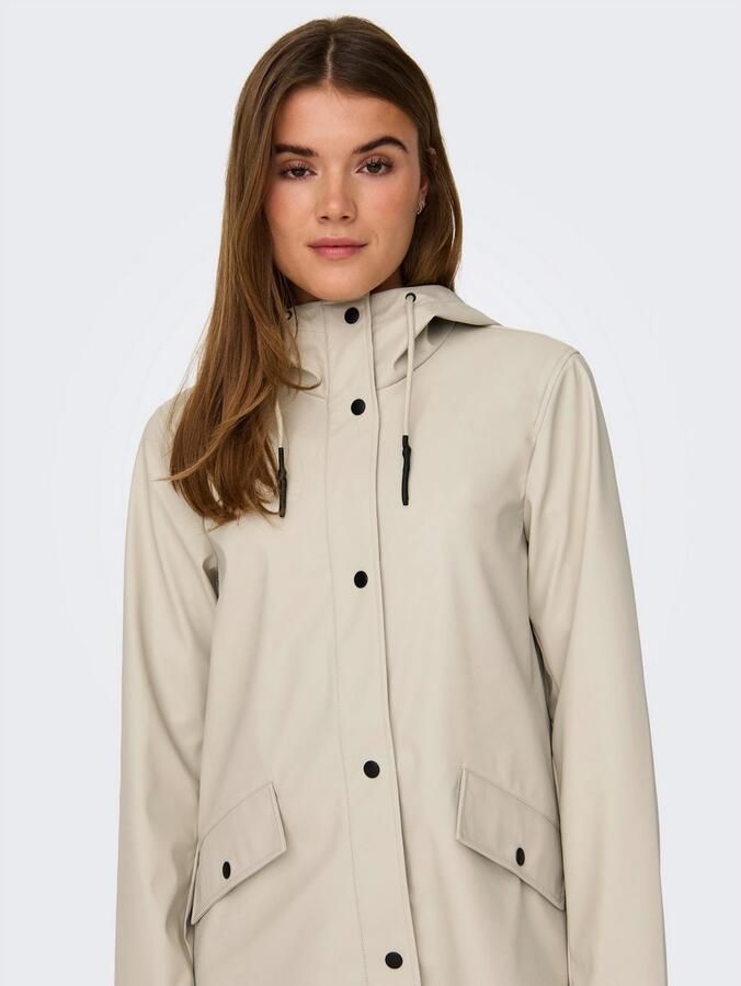 Only Regenjas Zilveren Voering Freewear Beige Dames - Foto 4