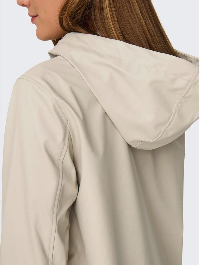 Only Regenjas Zilveren Voering Freewear Beige Dames - Foto 3