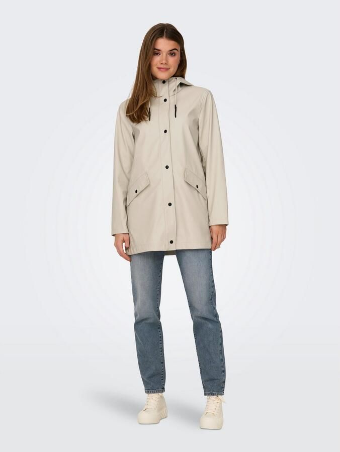 Only Regenjas Zilveren Voering Freewear Beige Dames - Foto 5