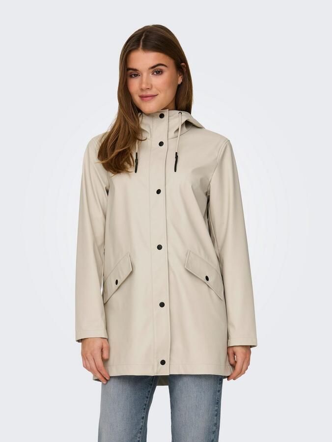 Only Regenjas Zilveren Voering Freewear Beige Dames - Foto 6