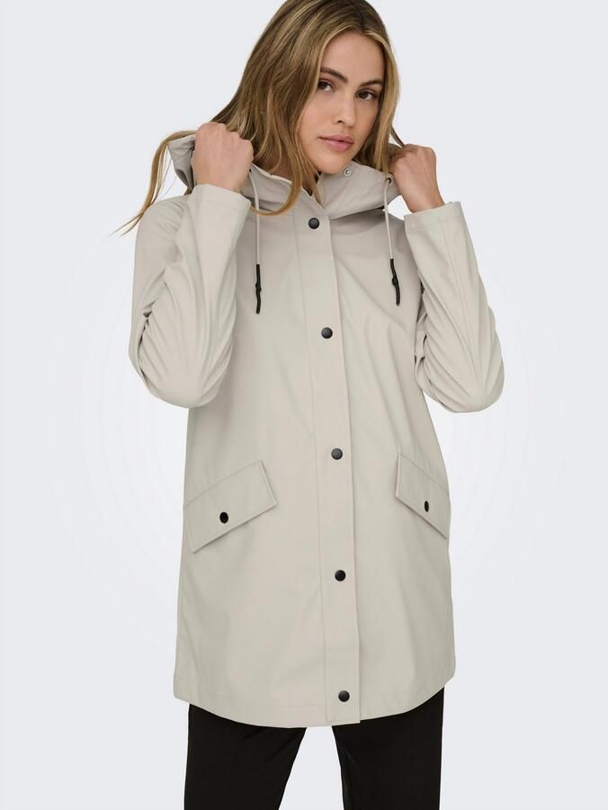 Only Regenjas Zilveren Voering Freewear Beige Dames - Foto 7